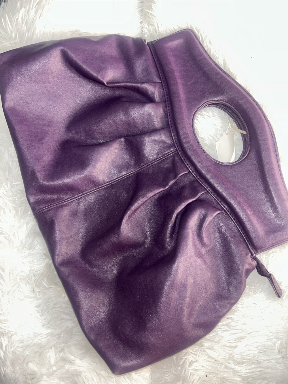 Purple Leather Handheld Tote Bag 05-05-08
